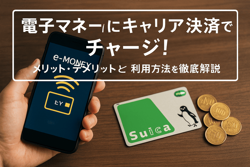 電子マネーにキャリア決済でチャージ！メリット・デメリットと利用方法を徹底解説